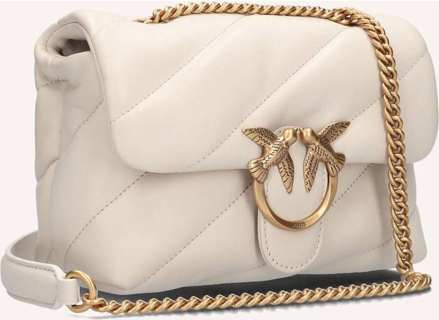 Pinko Leren Schoudertas met Afneembare Kettingriem White Dames - Foto 2