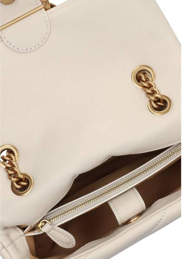 Pinko Leren Schoudertas met Afneembare Kettingriem White Dames - Foto 2