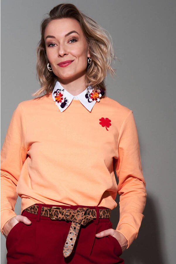 Pinned by K leren riem met panterprint bruin
