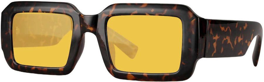 Pinned by K zonnebril met tortoise print bruin geel