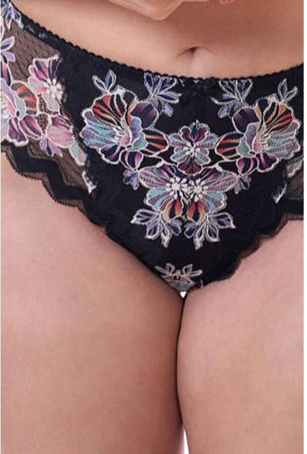Plaisir Beate gebloemde brazilian slip zwart meerkleurig - Foto 2
