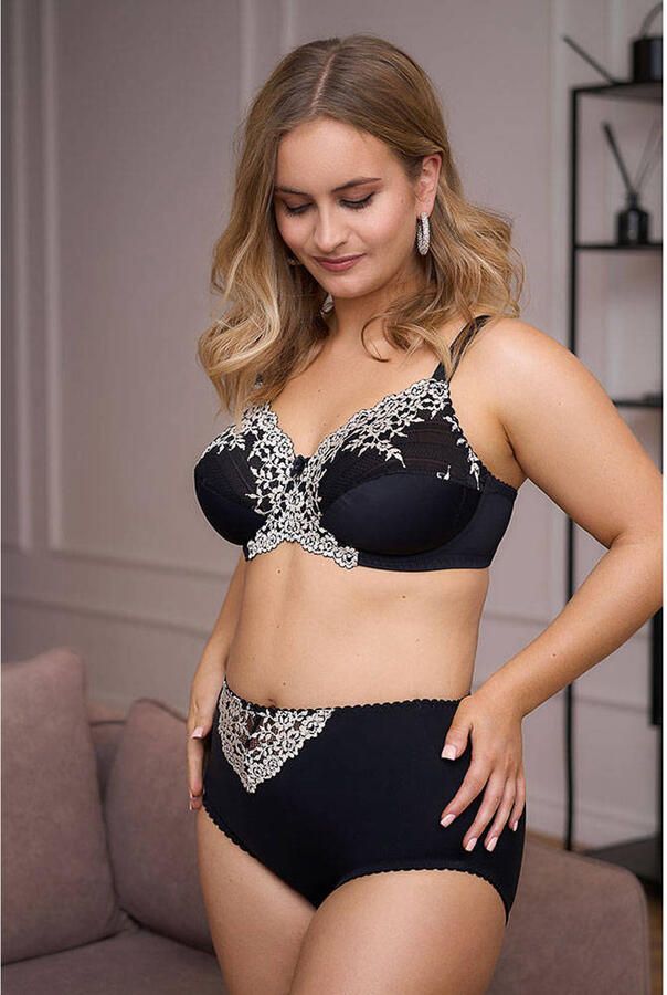 Plaisir maxislip Jane zwart ecru