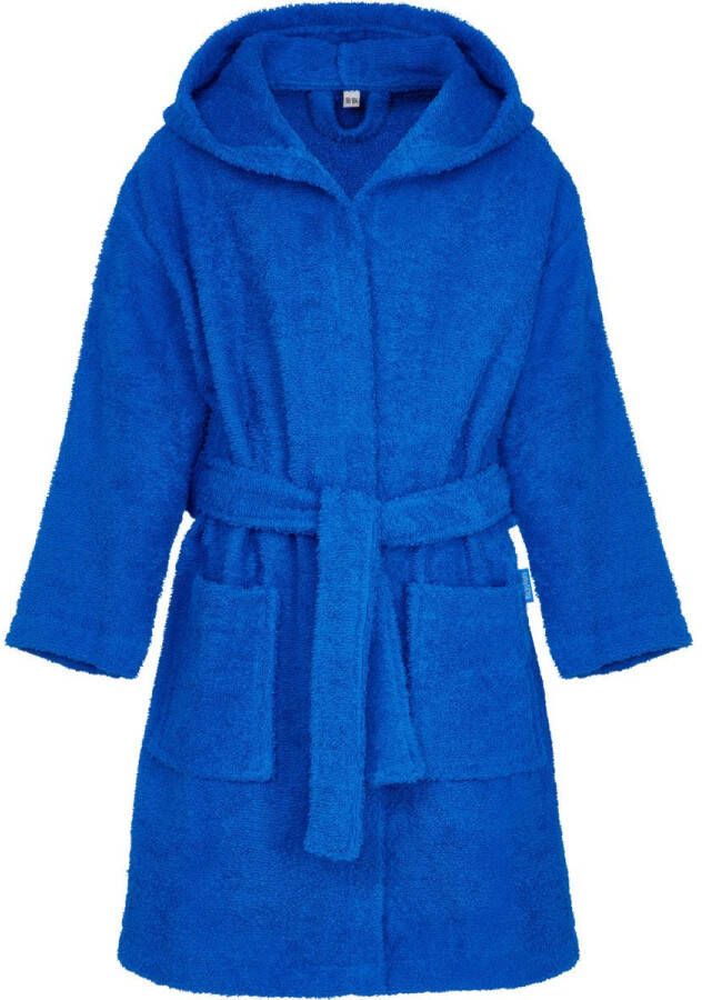 Playshoes badstof badjas hardblauw Katoen Capuchon Effen 110 116