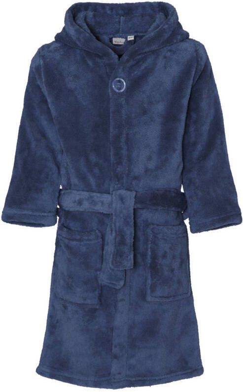 Playshoes fleece badjas donkerblauw Meisjes Polyester Capuchon Effen 122 128 - Foto 2