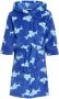 Playshoes fleece badjas Shark met haai dessin blauw lichtblauw All over print 134 140 - Thumbnail 1