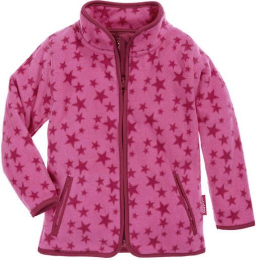 Playshoes fleece vest Stars met sterren roze fuchsia