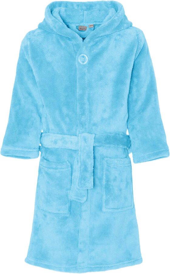 Playshoes badstof badjas lichtblauw Meisjes Polyester Capuchon Effen 122 128