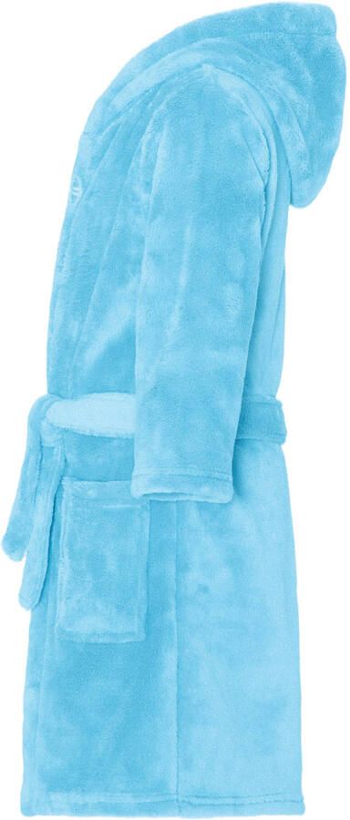 Playshoes badstof badjas lichtblauw Meisjes Polyester Capuchon Effen 122 128 - Foto 3