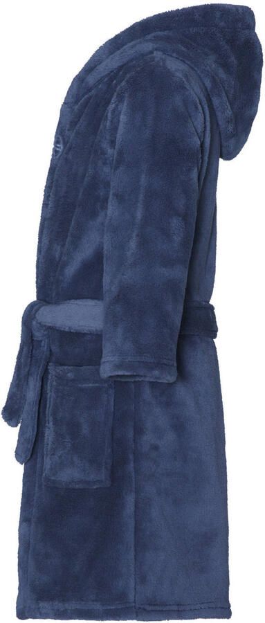 Playshoes fleece badjas donkerblauw Meisjes Polyester Capuchon Effen 122 128