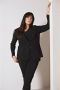 Plus Basics Klassieke Blazer Jas Zwart Dames - Thumbnail 1
