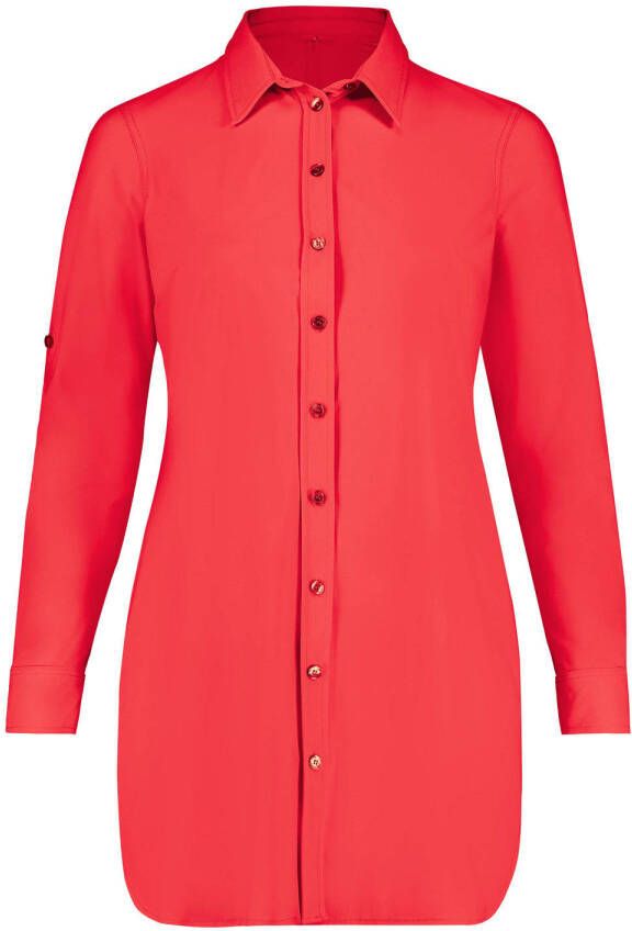 Plus Basics blouse van travelstof rood