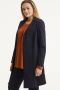 Plus Basics lange blazer van travelstof donkerblauw - Thumbnail 1
