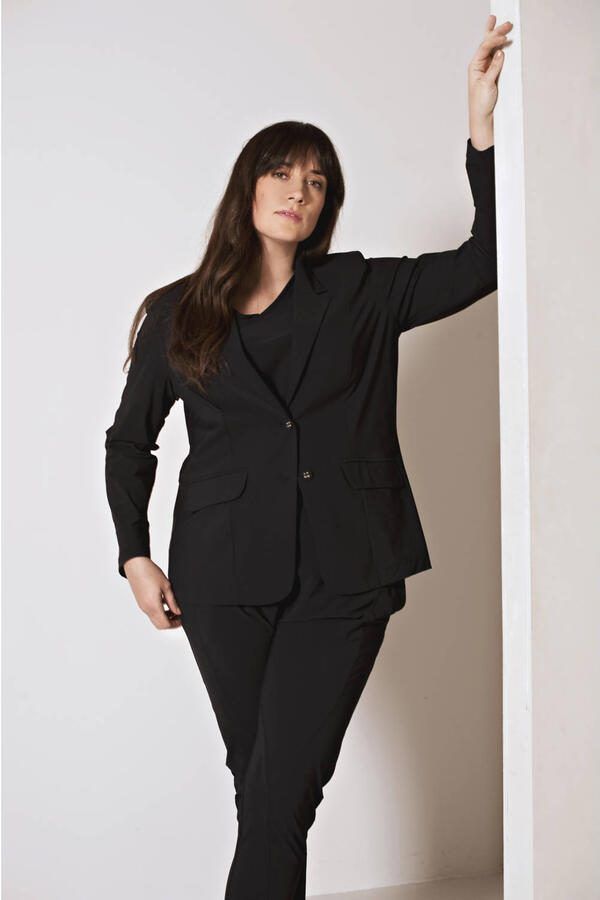 Plus Basics Klassieke Blazer Jas Zwart Dames