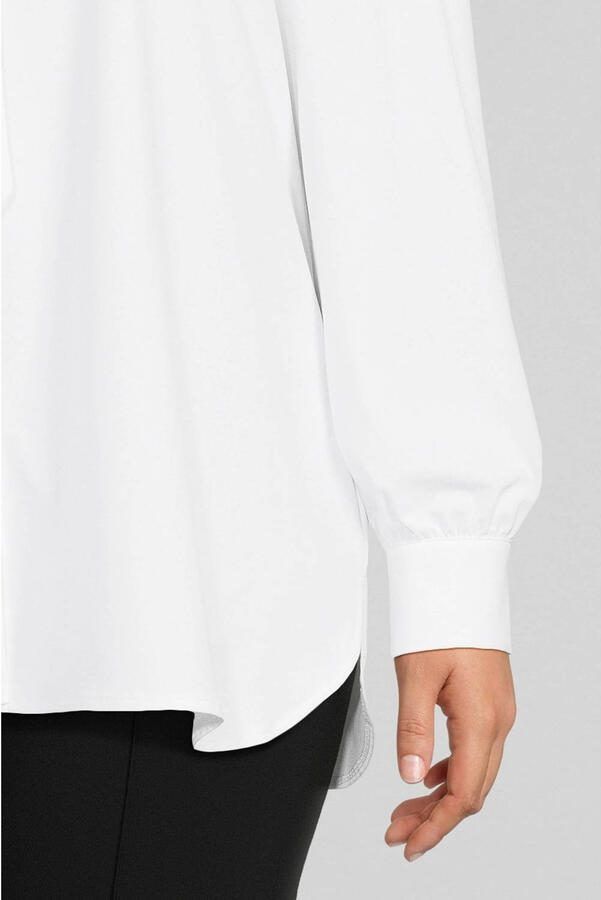 Plus Basics blouse van travelstof wit