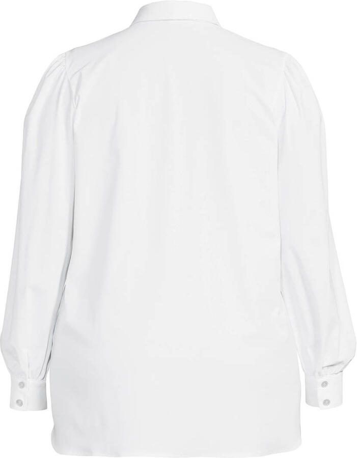 Plus Basics blouse van travelstof wit - Foto 2