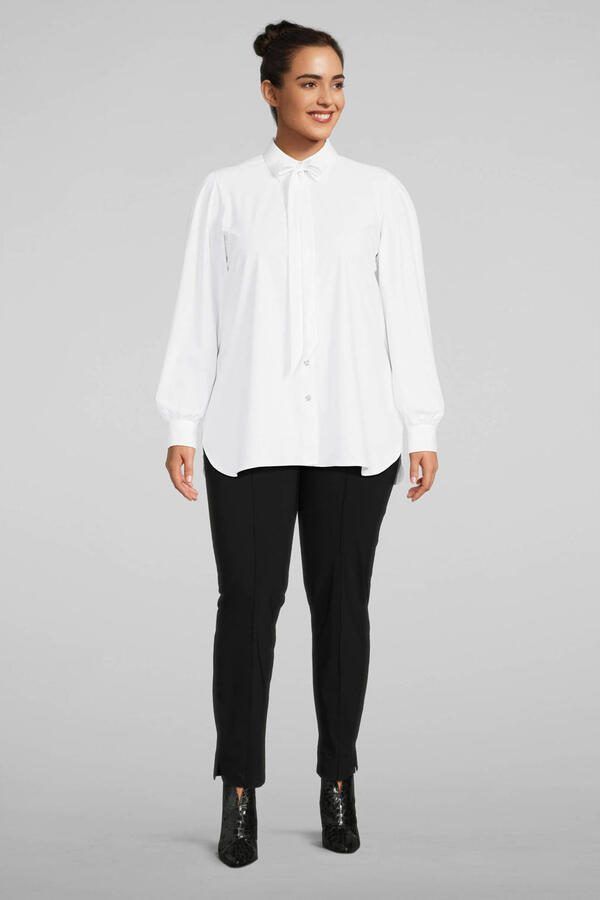 Plus Basics blouse van travelstof wit - Foto 3
