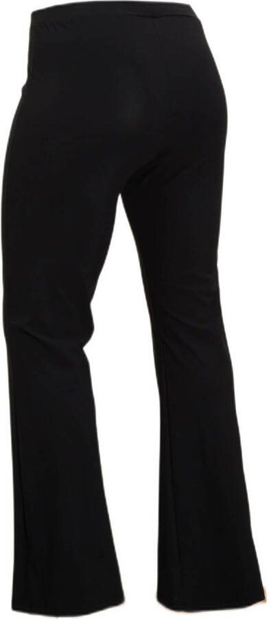 Plus Basics flared broek van travelstof zwart