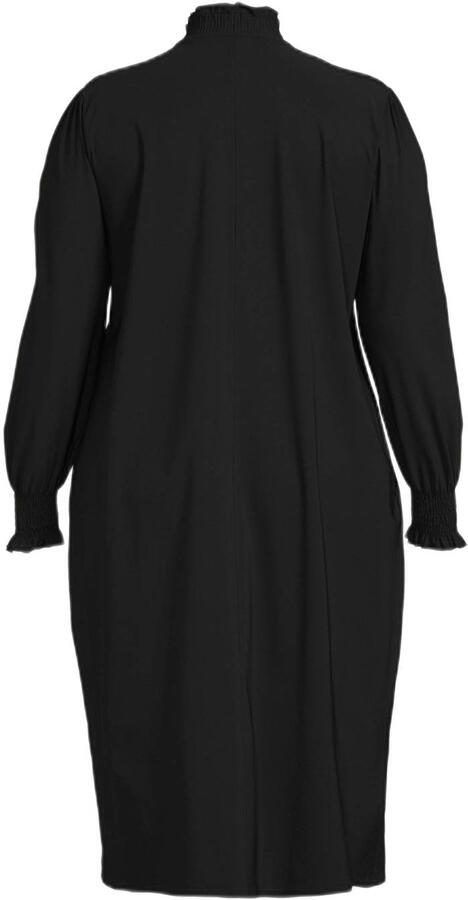 Plus Basics jurk van travelstof zwart