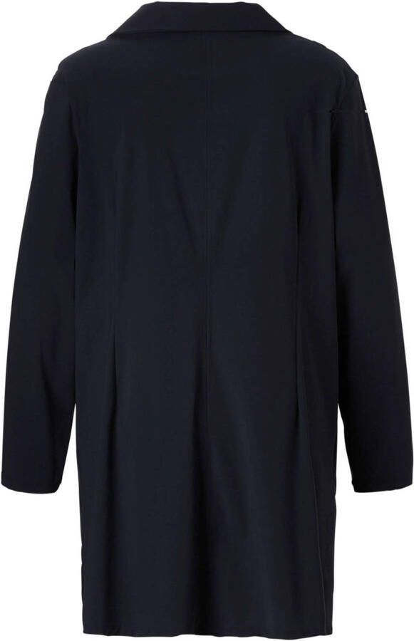 Plus Basics lange blazer van travelstof donkerblauw