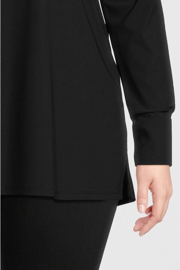 Plus Basics Klassieke Top Lange Mouw Zwart Dames - Foto 3