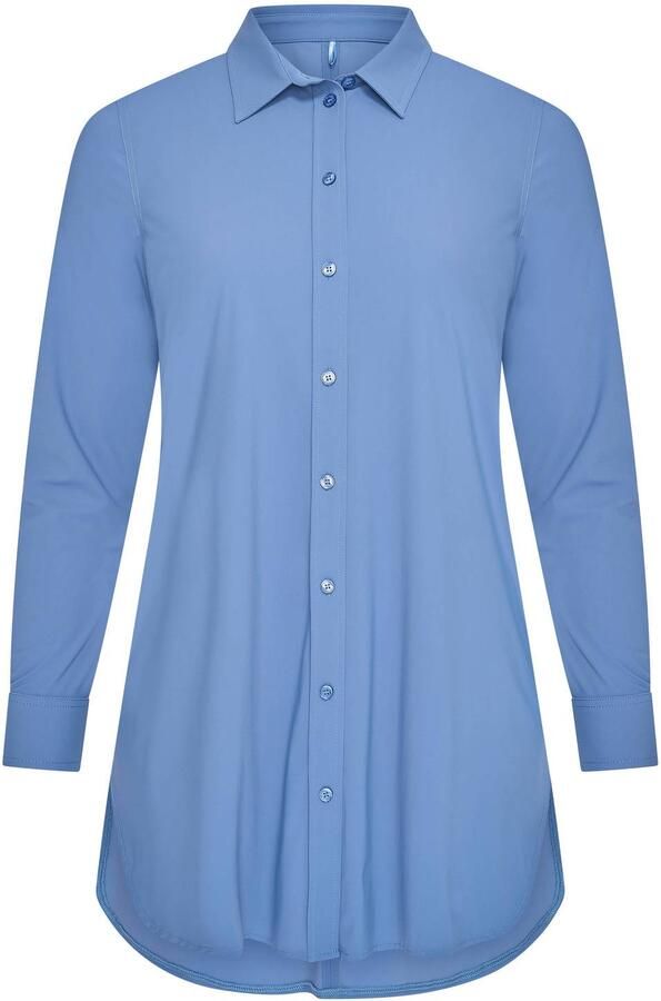 Plus Basics travelstof blouse blauw - Foto 2