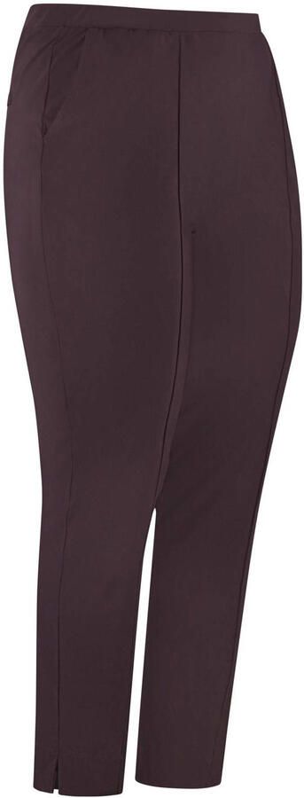 Plus Basics travelstof slim regular waist broek donkerrood