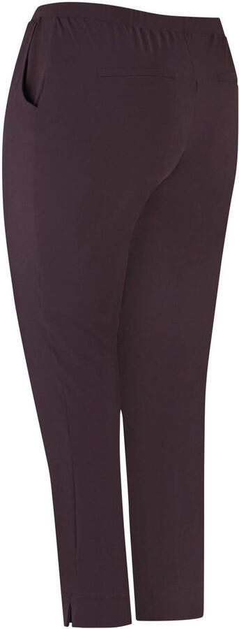 Plus Basics travelstof slim regular waist broek donkerrood - Foto 2