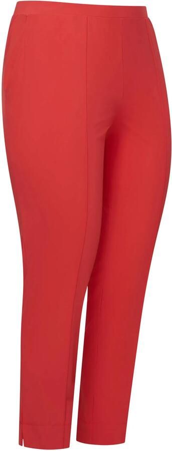 Plus Basics travelstof slim regular waist cropped broek