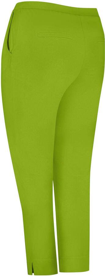 Plus Basics travelstof straight high waist broek groen - Foto 2