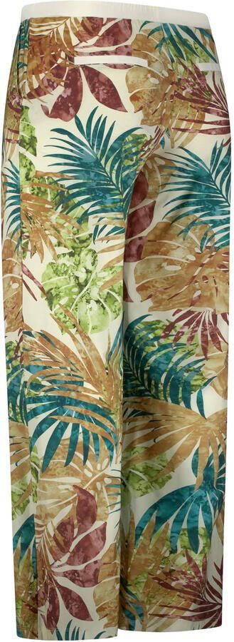Plus Basics travelstof wide leg high waist broek groen - Foto 3