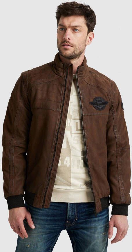 PME Legend bomberjack AIR BRIDGE met logo en patches bruin