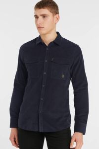 PME Legend corduroy regular fit overhemd 999 black