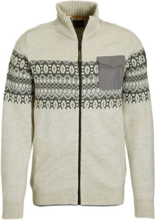 PME Legend Zip jacket mixed cotton knit silver birch Beige Heren