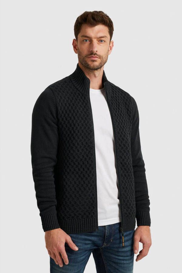 PME LEGEND Heren Truien & Vesten Zip Jacket Cotton Structure Mix Zwart