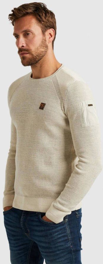 PME LEGEND Heren Truien & Vesten R-neck Cotton Rib Melee Knit Beige