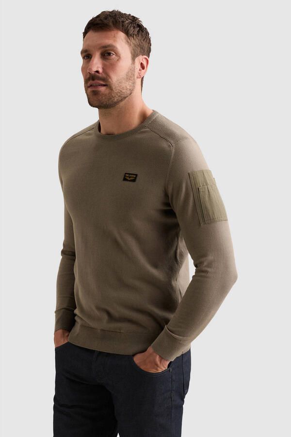 PME Legend American Classic katoenen regular fit gebreide trui overland trek