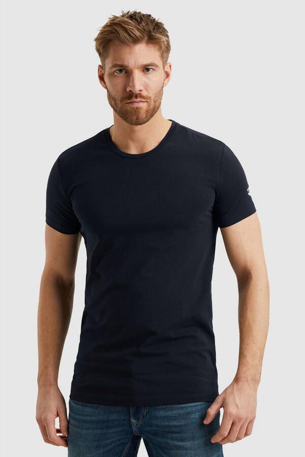 PME Legend Basic T-shirt 2-Pack O-Hals Navy Blauw Heren - Foto 2