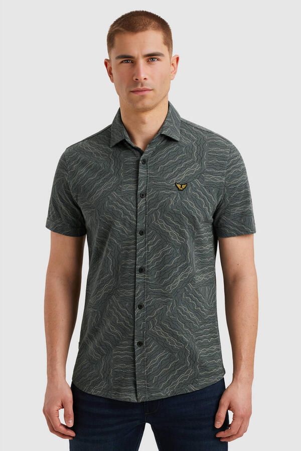 PME Legend Short Sleeve Overhemd Print Dark Slate - Foto 2