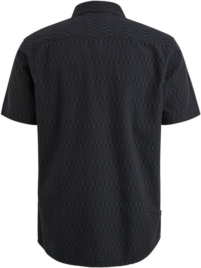 PME Legend casual overhemd met ingebreid patroon donkerblauw