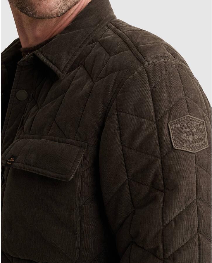 PME LEGEND Corduroy overshirt met allover quiltpatroon