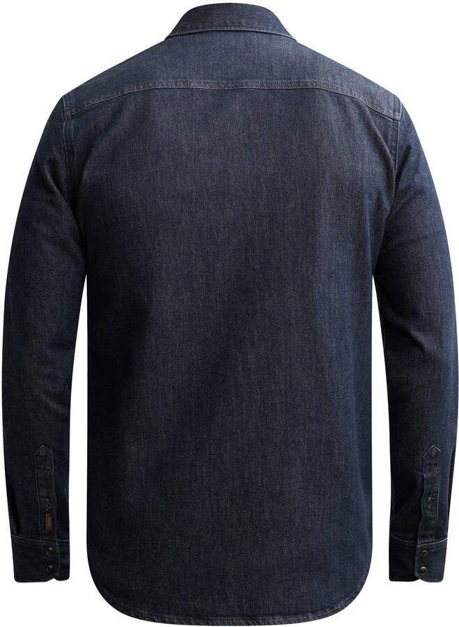 PME Legend denim regular fit casual overhemd blauw