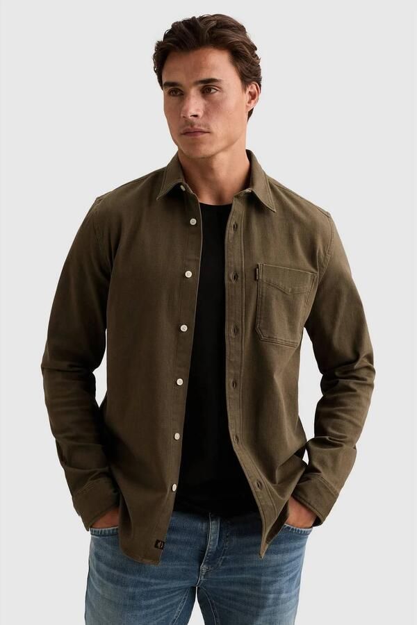 PME LEGEND Denim overhemd met overdyed wassing en borstzak
