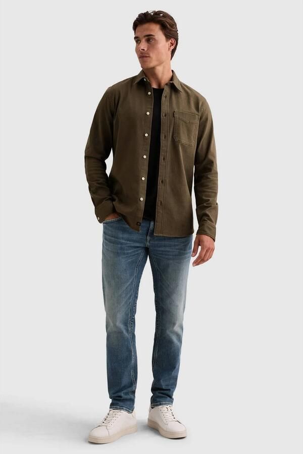 PME LEGEND Denim overhemd met overdyed wassing en borstzak - Foto 2