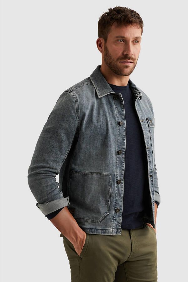 PME Legend denim spijkerjas grijsblauw - Foto 3