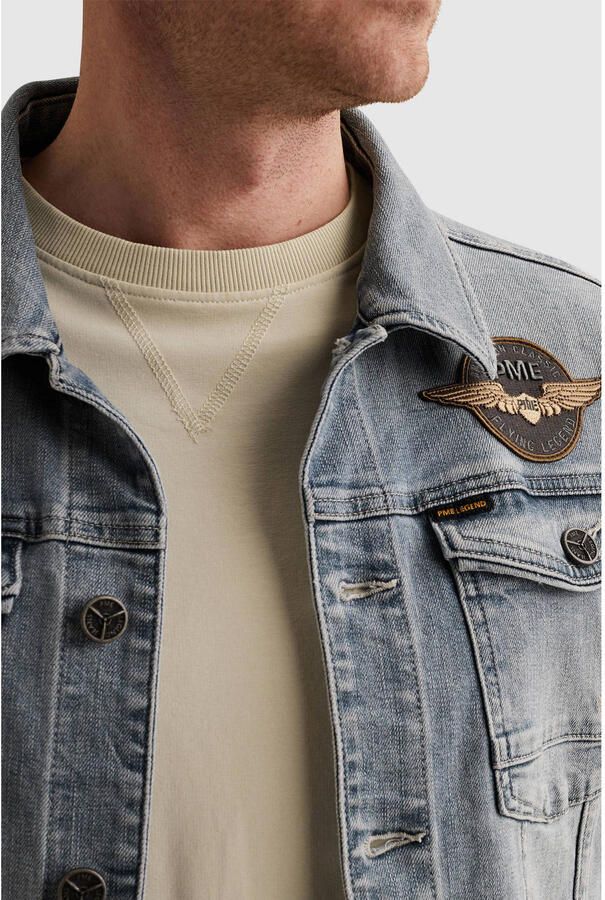 PME Legend Spijkerjack met labelpatches en borstzakken - Foto 3