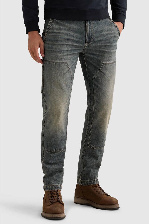 PME Legend falcon worker pants relaxed fit straight leg jeans blauw