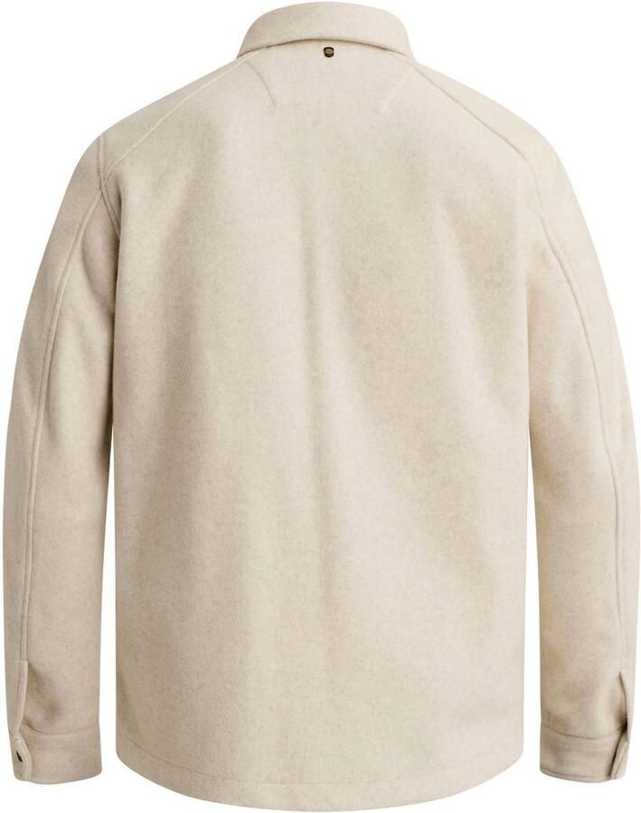 PME Legend fleece regular fit overshirt bone white