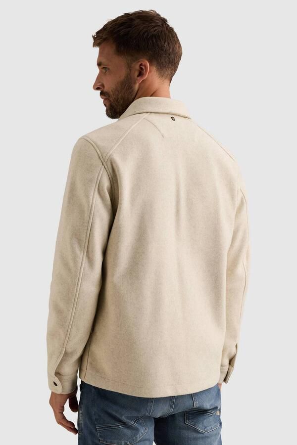 PME Legend fleece regular fit overshirt bone white - Foto 2
