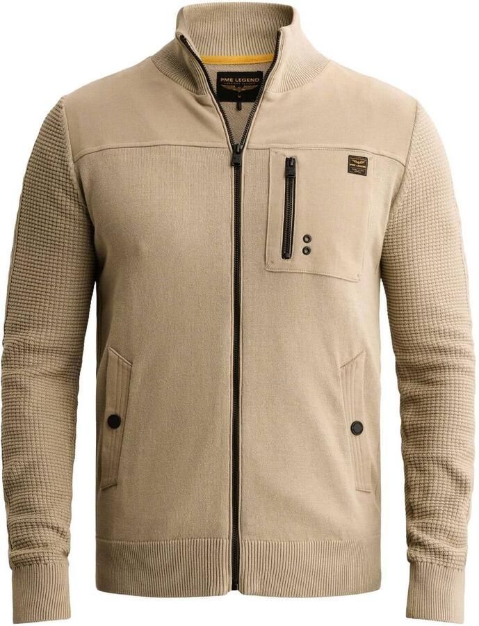 PME Legend katoenen gebreid vest beige