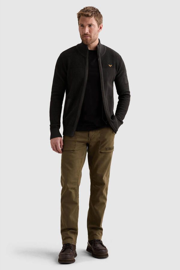 PME Legend Regular fit gebreid jack van puur katoen met labelstitching - Foto 2